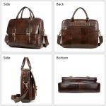 AMZOPDGS Multifunctionele lederen lederen aktetas, zakelijke tas, handtas, grote schoudertas, reistas, (kleur: A, maat: één maat) (A One Size)