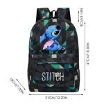 Stitch Premium rugzak voor middelbare scholieren, schoolrugzak, reistas voor jongens en meisjes, met netvak aan de zijkant en voorvak met ritssluiting, meerkleurig, 47 cm (hoogte),