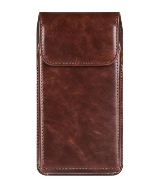 Heren mobiele telefoon heuptas kleine curry, leren telefoonhoes met kaartvak, multifunctionele heuptas lederen telefoontasje riem holster met karabijnhaak riemlus voor kamperen wan
