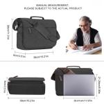 Messenger Bag Canvas, Laptoptas voor heren, zwart, retro, casual, voor werk, strand, reizen, school, winkelen, Zwart-701, L, Retro