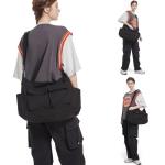 Tibroni Canvas Messenger Bag groot, casual, vintage, esthetisch, crossbody tas met meerdere zakken, schoudertas voor heren met grote capaciteit, voor reizen, werk, school, winkelen