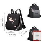 Rugzak Vrouwen Meisjes Nylon Kleine Handtas Casual Lichtgewicht Sterke Multifunctionele Rugzak voor School Kantoor Reizen Wandelen Camping, Zwart-125