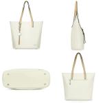 Handtas dames shopper grote damestas voor kantoor school winkelen, beige, X-Large, tote