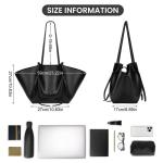 Handtas Tote Bag kunstleer grote capaciteit shopper tas schoudertas grote hengseltas shopping bag met twee meerval haren draagtas voor winkelen zwart, A1-zwart