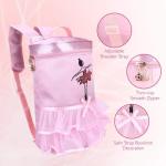 Zerodis Balletdanstas tutu roze jurk dansen satijn rugzak ballerina meisjes pailletten schoudertas met handvat voor kleine kinderen meisjes [roze), roze, 24 * 34 * 17cm