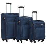 BEIBYE Reiskoffer met 4 wielen, stoffen koffer, handbagage, kinderbagage, koffer, trolley, set van XL-L-M, blauw, Zacht