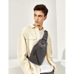 fandare Sling Bag met kopfhöreröffnung 9.7 inch iPad Studenten Party Outdoor multifunctioneel Schoudertas Dames/heren slijtvaste linnen, grijs