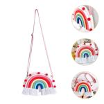 PACKOVE Kinderrugzak regenboog rugzak schoudertas draagtas organizer-tas hangende opbergtas meisjes schoudertassen voor schoudertassen portemonnee voor meisjes