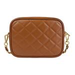 , Dames schoudertas, gewatteerd, van echt leer, gemaakt in Italië, model Nora, kleine tas met ketting schoudertas clutch voor dames, elegant meisje, Leer.