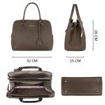 - Dames Bugatti Handtas Draagtas - Shopper Tote PU Leer Schoudertas - Veel Zakken Vakken Rits Crossbodytas - Vrouwen Meisje Tassen - Mode Stad Werk - Taupe Bruin