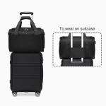 KONO 55cm Handgepäck-Koffer Trolley Set 2 Teilig Gepäcksets, Kleiner Koffer mit Rollen Handgepäck Set mit Ryanair Reisetasche 40x20x25cm, Schwarz