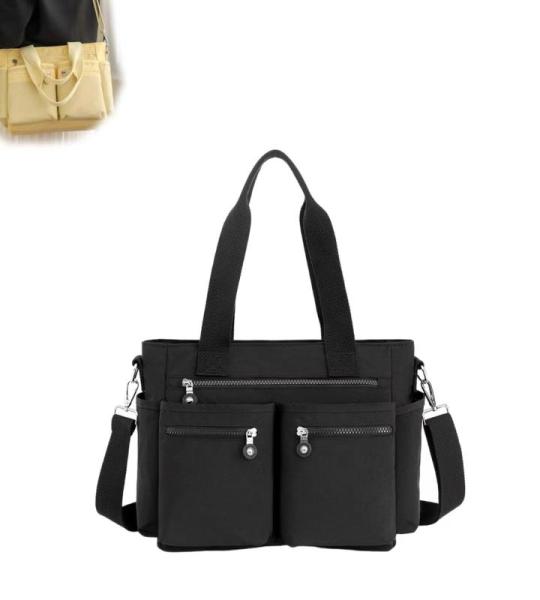 Generisch Große, Schlichte Tragetasche For Damen Mit Reißverschluss Und Mehreren Taschen, Große Umhängetasche, Einfarbig, Große Kapazität, Rucksack Mit Mehreren Fächern