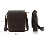 Leathario Leren schoudertas voor heren, messgerbag, leren tas voor business, retro
