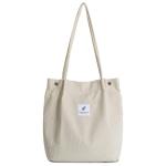 Corduroy tas damestas, corduroy schoudertas damesmode handtas damestas Casual stoffen tas voor dagelijks gebruik, kantoor, schoolreisjes en winkelen Modieuze strandtas Tote Bag, be