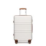 Kono Reisekoffer Handgepäck Koffer mit Rollen TSA Schloss, Leichtgewicht ABS Hartschalenkoffer Kabinentrolley 55cm (Cremeweiß)