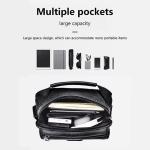 Hjkiopc Schoudertas heren schoudertas crossbody mobiele telefoon tas messenger bag heren tas shulder bag lederen borstzak, C-Zwart, Retro
