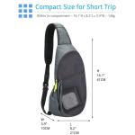 PivotWing Borstzak, sling-rugzak, kleine schoudertas, waterafstotend nylon, honingraatnetkussen, lichte kleine sling rugzak voor wandelingen, reizen, fietsen, hondenuitlaten, licht