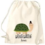 ShirtInStyle Kindergymtas, grappige dieren schildpad, verwisselbaar ondergoed met tekst naar wens, kinderen, dierentuin kinderdag familie, gymtas
