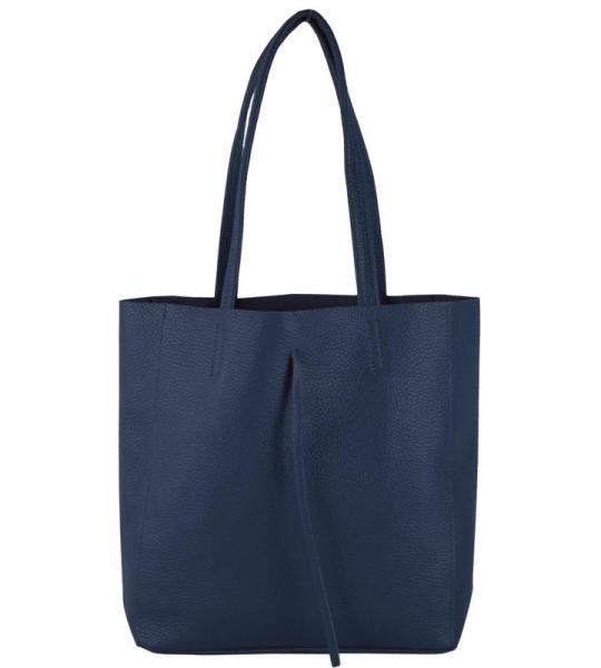 - T253 - Ital. Handtas met binnenzak van leer, cognac, Medium