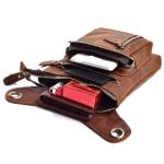 Waterdichte motortas heren koe lederen dijbeen tas heren motorfiets heupriem heuptassen echt lederen messenger bag (koffiebruin)