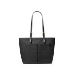 Jet Sest Travel Medium Double Pocket Tote Non-Leather Vegan (zwart), Zwarte Sig, Medium