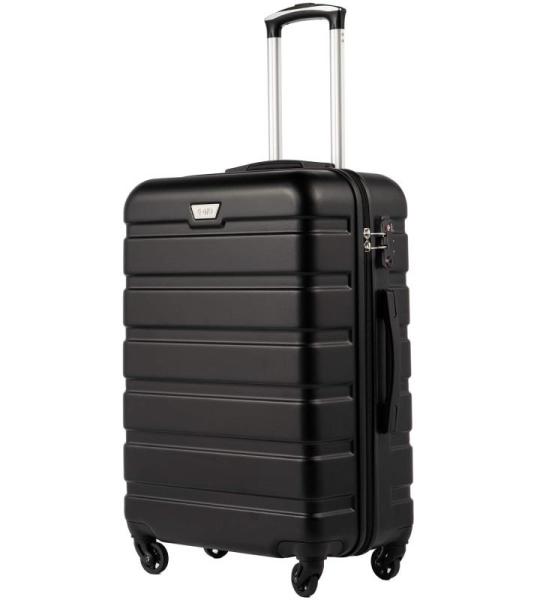 COOLIFE Harde koffer trolley rolkoffer reiskoffer ardschaal Boardcase handbagage met TSA-slot en 4 wielen, maannacht zwart, Premium koffer