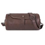 Schoudertas voor heren, messenger bag, retro, waterdicht, diefstalbeveiliging, licht, trekking, reizen, outdoor, fietsen, echt leer, Bruin, Large