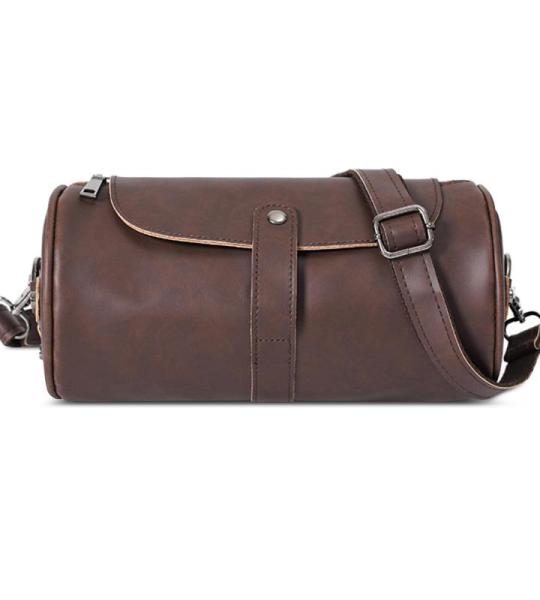 Schoudertas voor heren, messenger bag, retro, waterdicht, diefstalbeveiliging, licht, trekking, reizen, outdoor, fietsen, echt leer, Bruin, Large