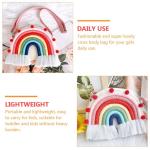 Regenboog Crossbody Tas Kinderen Portemonnee Crossbody Regenboog Tas Creatieve Handtas Regenboog Wolken Rits Sluiting Schoudertassen Geel Wit, rood, wit, 73x21cm