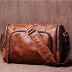 Vintage schoudertas van echt leer heren schouder casual classic messenger man tassen (A)