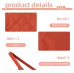 EVEOUT Puffer schoudertas voor dames, grote gewatteerde schoudertassen, lichte puffy tote shopper, gewatteerde schoudertassen, draagtas, werktas, oranje