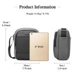 BAIGIO Herentas, schoudertas, klein, voor tablet/iPad 8 inch, heren schoudertas, crossbody bag, reizen met veel vakken, voor sport, reizen, werk
