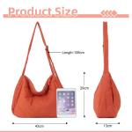 EVEOUT Puffer schoudertas voor dames, grote gewatteerde schoudertassen, lichte puffy tote shopper, gewatteerde schoudertassen, draagtas, werktas, oranje