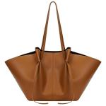 Handtas Tote Bag kunstleer grote capaciteit shopper tas schoudertas grote hengseltas shopping bag met twee meerval haren draagtas voor winkelen zwart, A3 bruin leer, 560 x 320 x 18
