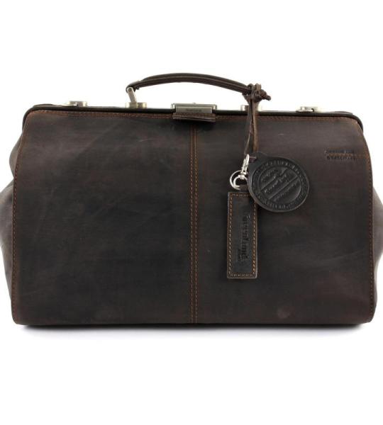 Greenland Nature Westcoast Dokterskoffer leer 40 cm, Brown met riem