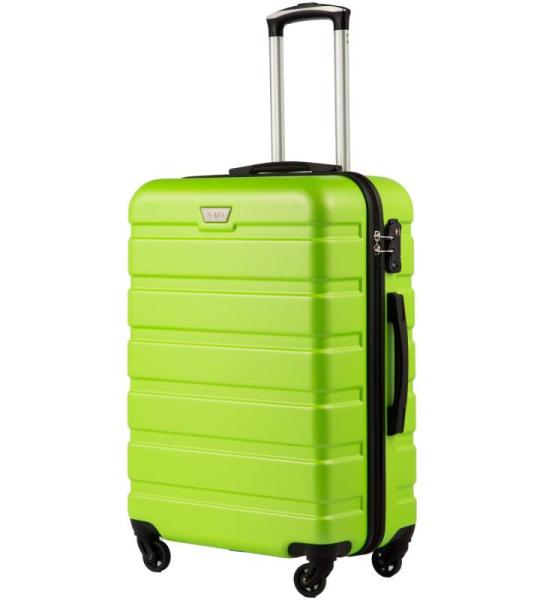 COOLIFE Harde koffer trolley rolkoffer reiskoffer ardschaal Boardcase handbagage met TSA-slot en 4 wielen, appelgroen, Premium koffer