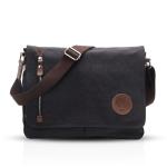 FANDARE Retro schoudertas canvas laptoprugzak voor 14 inch laptop koerierstas heren dames crossbody messenger bag reizen school universiteit werk multifunctionele schooltas