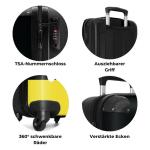 NoBoringSuitcases.com Kinderkoffer, handbagage, harde koffer met TSA-slot, jongens en meisjes, trolley, reiskoffer, draagtas, rolkoffer, klein of middelgroot, 23 Bij, zwart-geel, g