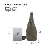 fandare Sling Bag met kopfhöreröffnung 9.7 inch iPad Studenten Party Outdoor multifunctioneel Schoudertas Dames/heren slijtvaste linnen, legergroen