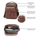 Hjkiopc Schoudertas heren schoudertas crossbody mobiele telefoon tas messenger bag herentas shulder bag lederen borstzak, B-bruin2, Retro
