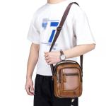 CHDWEY Umhängetaschen für Herren Männer Echtes Ledertasche Crossbody Taschen for Männer Messenger Bag Man Leder Umhängetaschen Männliche Handtaschen(Black)
