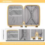 KONO Leichter Polypropylen Zwillingsrollen Koffer Trolley Reisekoffer mit TSA Schloß und YKK Reißverlüsse (Gelb, M (55cm - 38L))