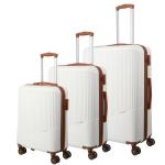 Travelite Koffer met 4 wielen, 3-delig, maten L/M/S, bagage serie Bali: ABS hardshell trolleys, cognac, Trolley met harde schaal L/M/S