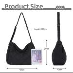 EVEOUT Puffer schoudertas voor dames, grote gewatteerde schoudertassen, lichte puffy tote shopper, gewatteerde schoudertassen, draagtas, werktas, zwart