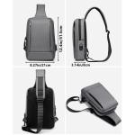 Schoudertas, borsttas, lichte sling bag, crossbody schoudertas, outdoor, waterdicht, casual, voor heren, wandelen, fietsen, grijs