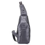 FANDARE Sling Bag leren borsttas, schoudertas, waterbestendige draagtas, voor heren, schoudertas voor wandelen, fietsen, reizen, vrije tijd of multifunctionele dagrugzak