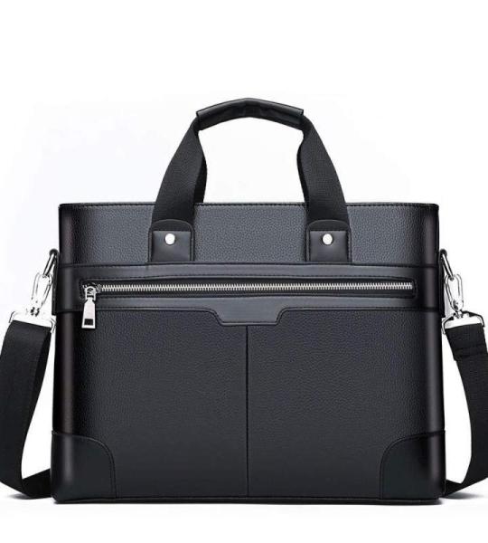 CHDWEY Umhängetaschen für Herren Männer Leder-Schulter-Mode-Geschäfts-Beutel-Handtaschen-Schwarz-Tasche Männer for Dokument-Leder-Laptop-Aktenkoffer-Beutel(2)