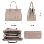 - Dames Bugatti Handtas Draagtas - Shopper Tote PU Leer Schoudertas - Veel Zakken Vakken Rits Crossbodytas - Vrouwen Meisje Tassen - Mode Stad Werk - Taupe Beige