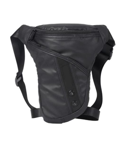 YDYAENIO Motorrad Beintasche Herren Drop Taille Bein Tasche Motorrad Tasche Regendicht Reflektierende Oberschenkel Gürtel Reise Fanny Pack(Black)