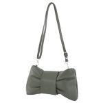 - T214 - Italiaanse schoudertas clutch leer klein, grafietgrijs, Small